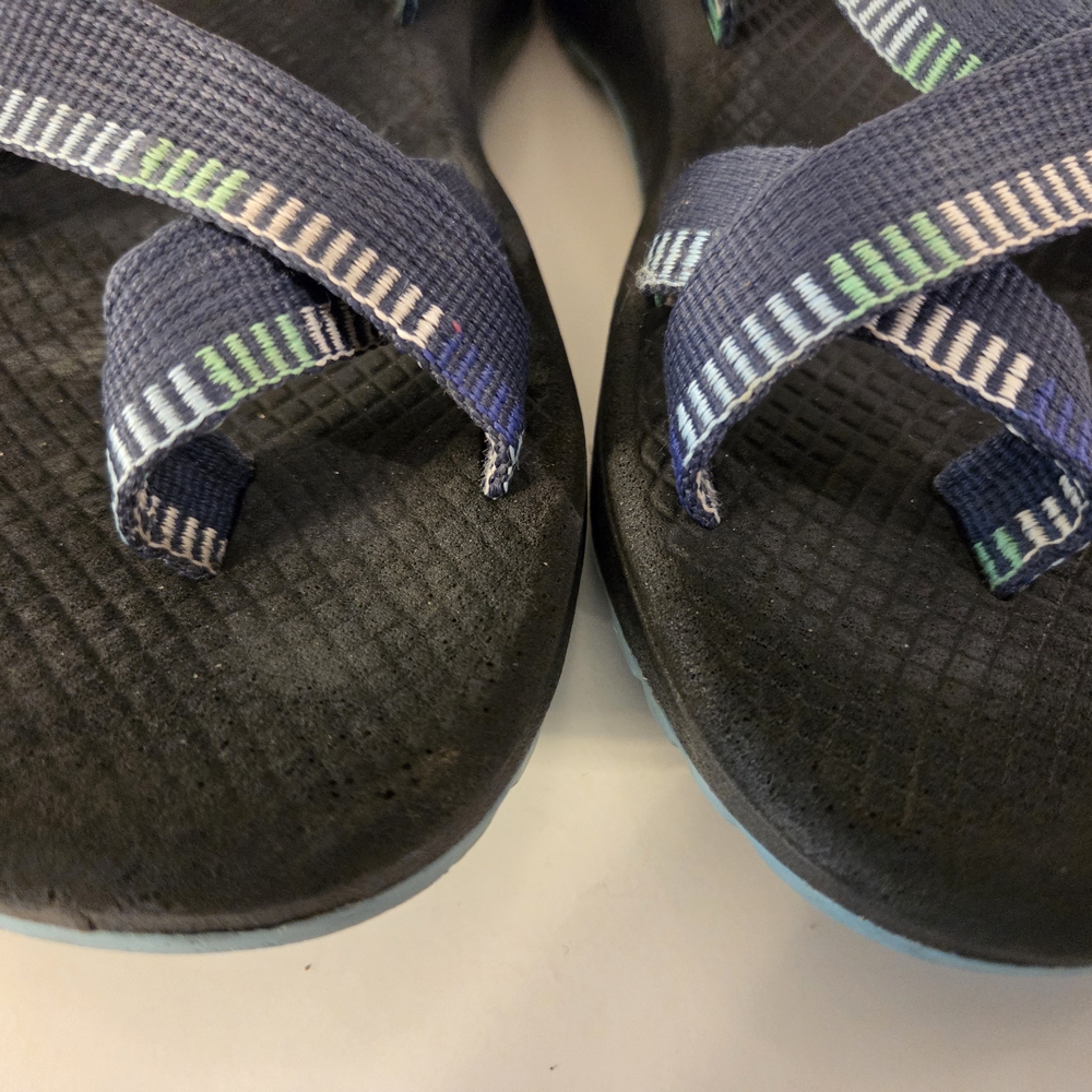Womens Blue and Green Chaco Sandals - Picture 3 of 6